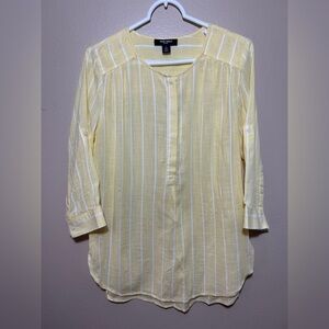 Nine west Yellow Striped Blouse